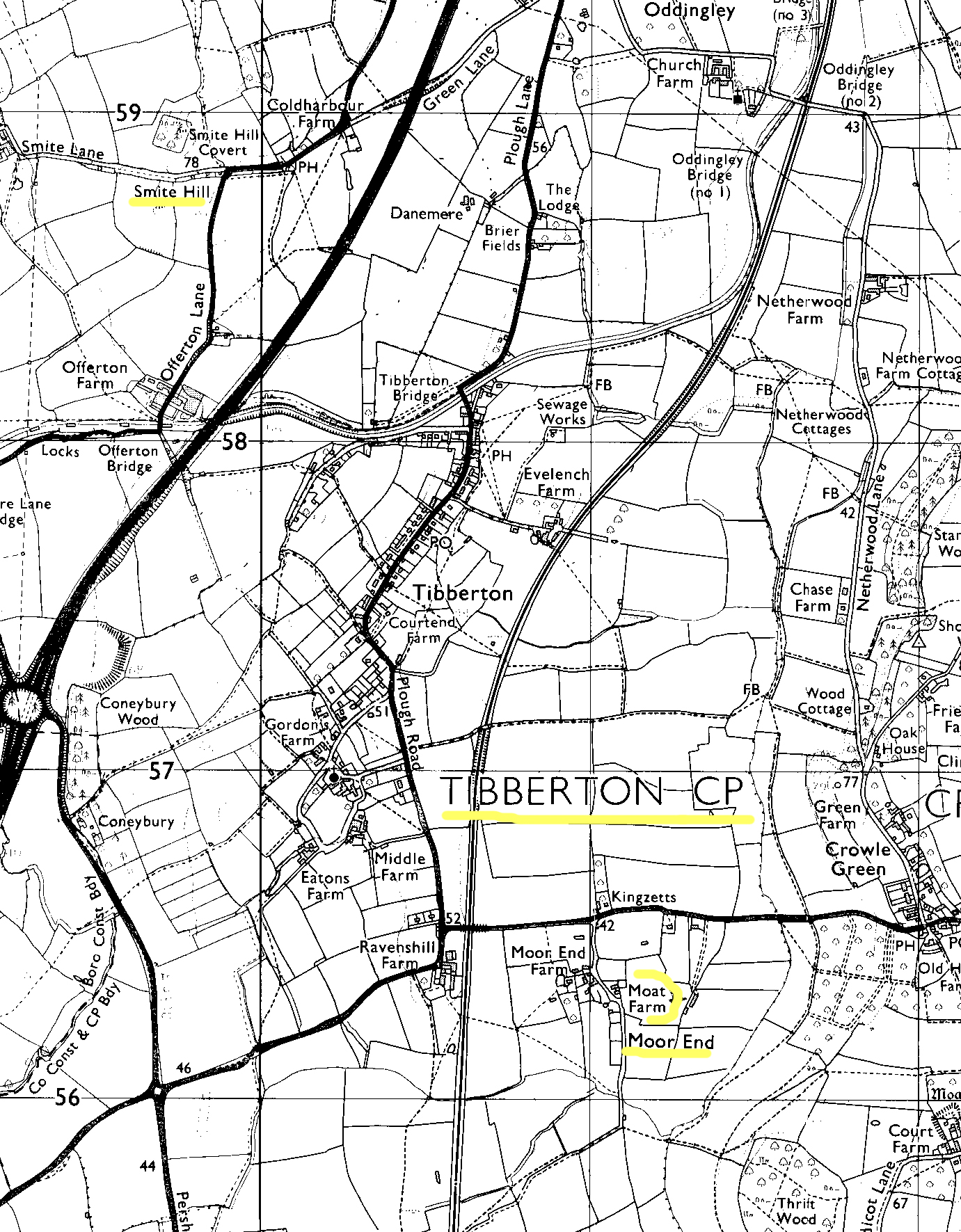 Map of Tibberton